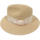 Hat floral pattern strap 57cm pink