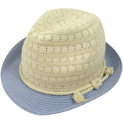 Hat cotton with rope 57cm light blue