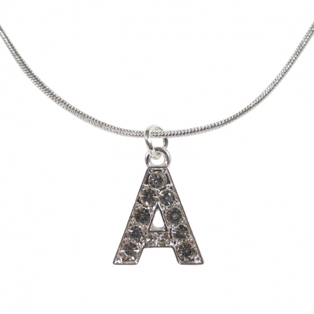 Letter necklace "A" stones