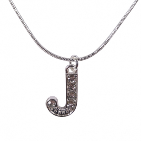 Letter necklace "J" stones