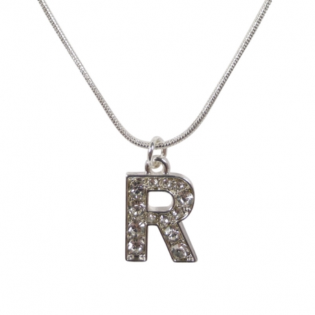 Letter necklace "R" stones