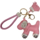 Keyholder Dog Tassles Rhinestones Pink