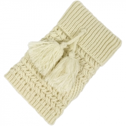 Leg Warmers Knitted Tassels Ivory