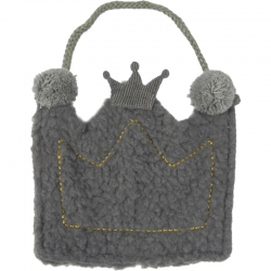 Children bag plush crown grey