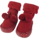 Baby Shoes Pompoms Red