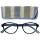 Reading glasses black/blue striped