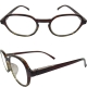 Reading glasses dark brown/transparent striped