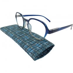 Reading glasses dark blue/transparent striped