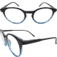 Reading glasses blue/black striped