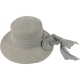 Hat linnen bow 57cm grey