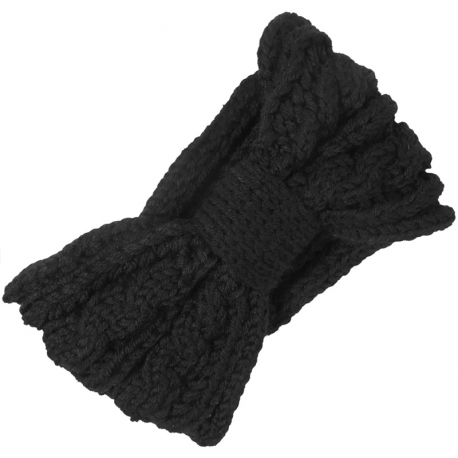 Headband Knitted Cable Pattern Black