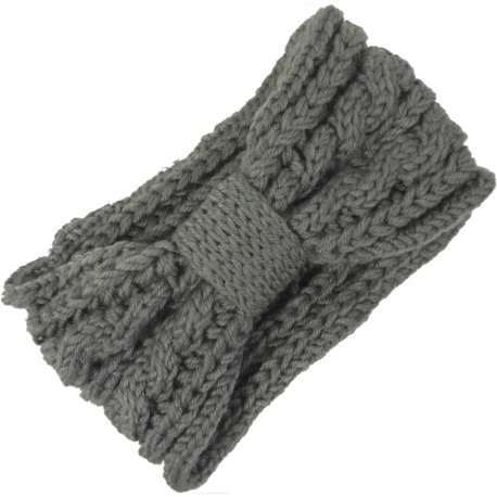 Headband Knitted Cable Pattern Grey