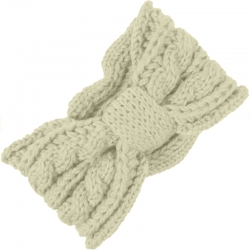 Headband Knitted Cable Pattern Light Beige