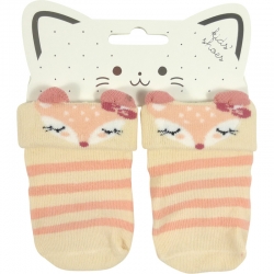 Baby Socks Fox Coral