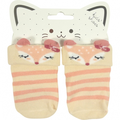 Baby Socks Fox Coral