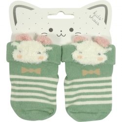 Baby Socks Animal Striped Green