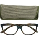 Reading glasses green marble
