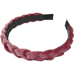 Aliceband 1.5cm braided velvet old pink