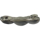 Automatic clip 8.5cm braided grey