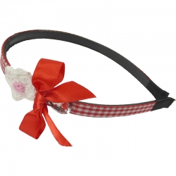 Aliceband 1.0cm checker with bow