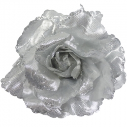 Elastic/brooch 9.0cm rose silver glitter