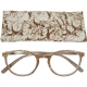 Reading glasses brown marble