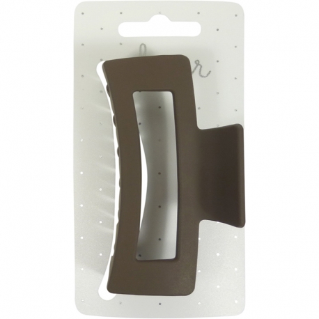 Claw clip 9.0cm open rectangle dark brown